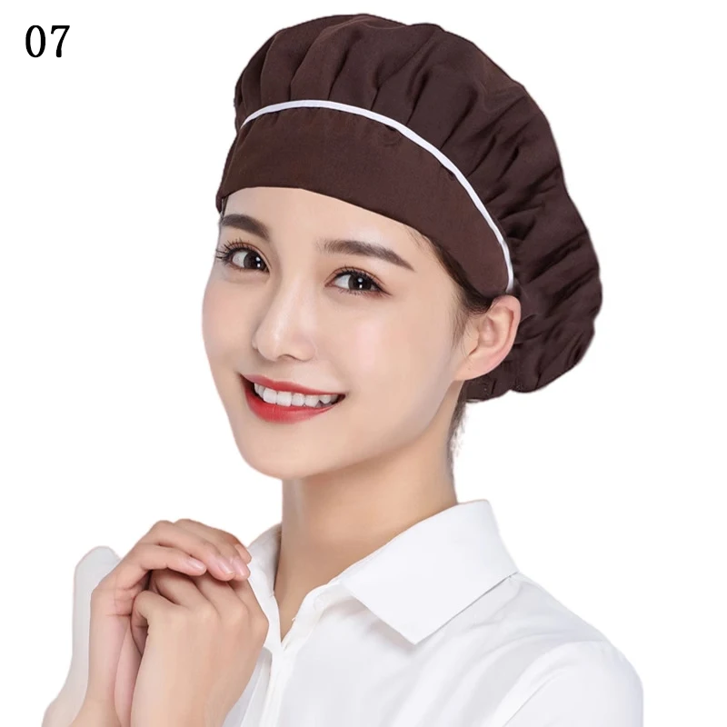 2 Pcs Men Women Chef Hat Dustproof Cooking Cap Elastic Food Catering Kitchen Hat Hotel Bakery Work Uniform Restaurants Cook Cap