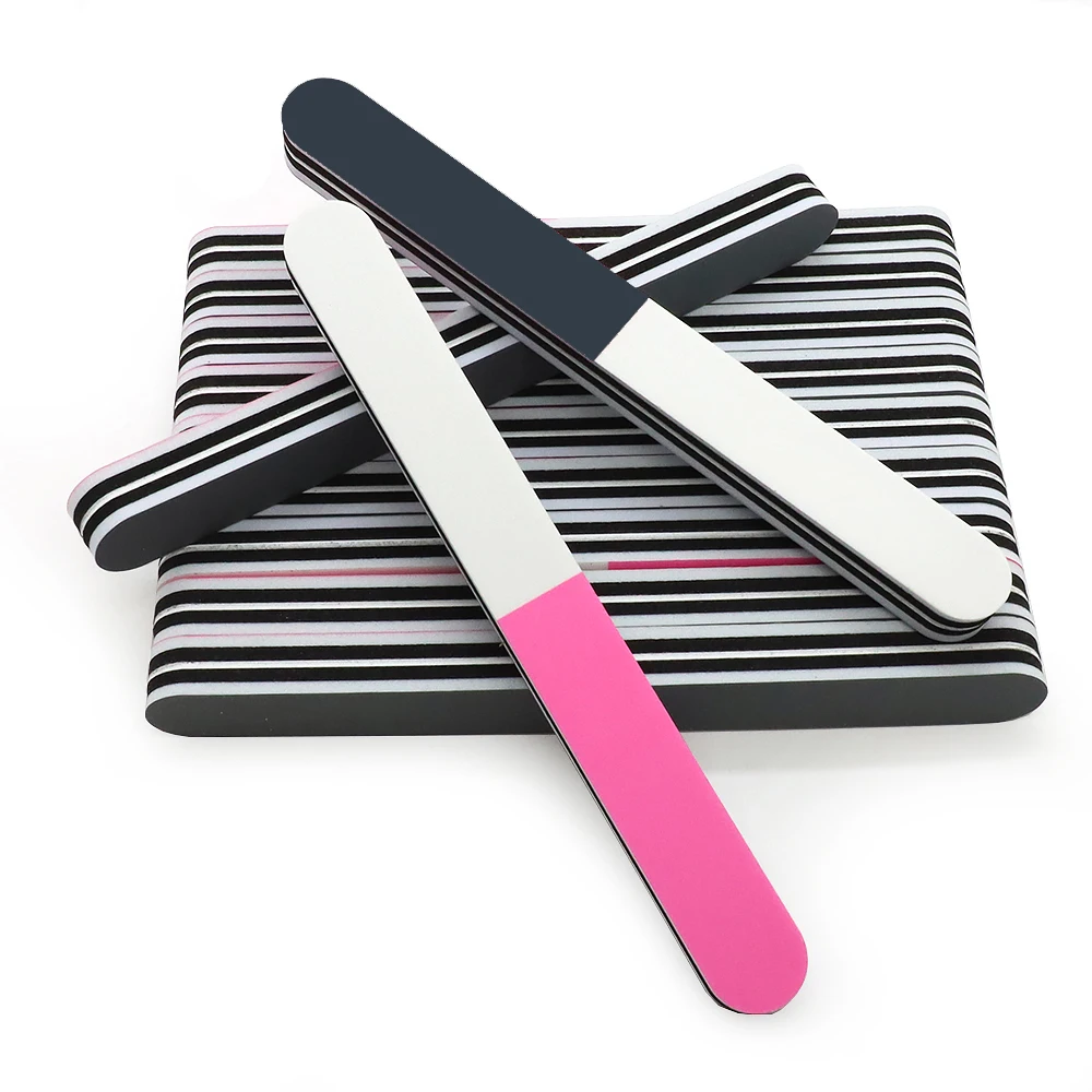 10 pz/lotto Ispessito Lucidatura Del Chiodo Striscia di Spugna 3-Lato Lucidatura Blocco Strumenti di Cura Del Manicure Gel UV Lucidatore Lima Per Unghie Professionale