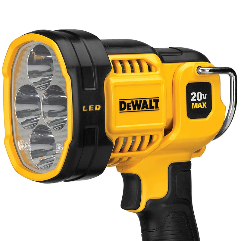 DEWALT DCL043 20V Cordless LED Spotlight Bulb High Brightness 90 Degree Pivoting Head Outdoor Jobsite Work Light Lighting Tool