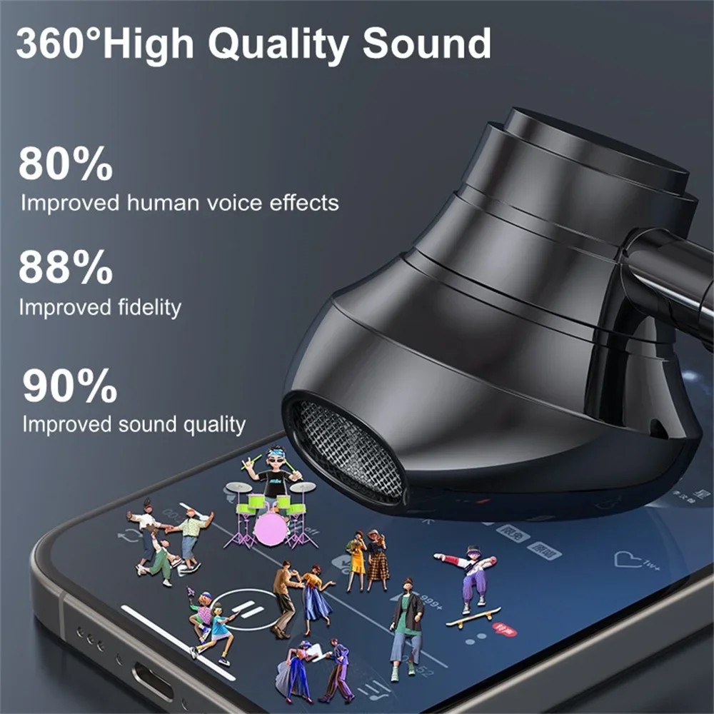 TWS Wireless Earphones Bluetooth 5.3 Neckband Headphones HiFi Magnetic Sports Waterproof Neck-hanging Headsets With Mic Stereo