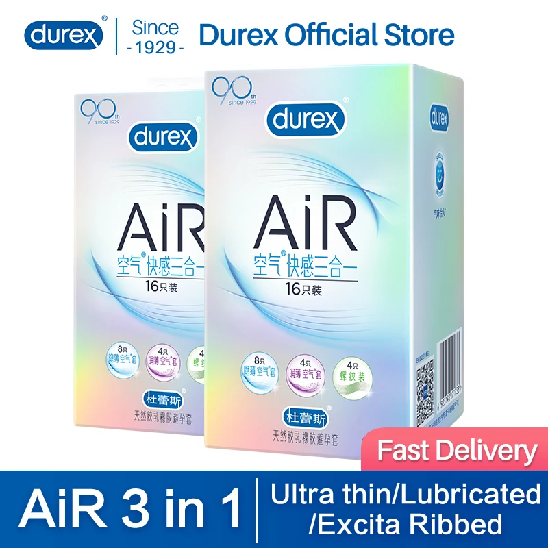 Durex AiR Invisible Ultra-thin Condom Natural Latex Rubber Penis Sleeve Adult Products for Men Sexual Toys Intimacy Goods