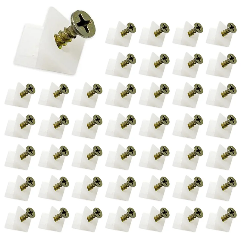 B03C-200 Pcs Drawer Supports, White Plastic Drawer Bottom Sagging Repair Fixing Mending Wedges With Screws For Furniture