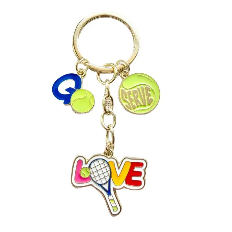 Mini Keychain Tennis Party Favors Tennis Ball Key Ring Tennis Bag Pendant Sports Keychain For Boys Girls School Carnival Reward