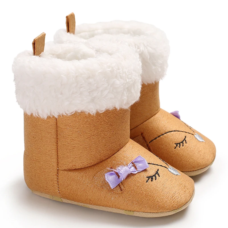 

Cute cartoon baby cotton shoes, girls' thick and warm soft soled walking boots