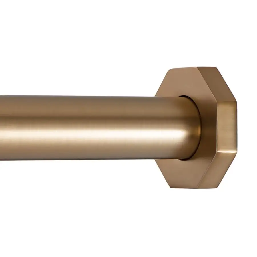 

Tension Curtain Rod Hexagonal Spring Tension Rod for Windows or Shower, 54 to 90 Inch, Warm Gold