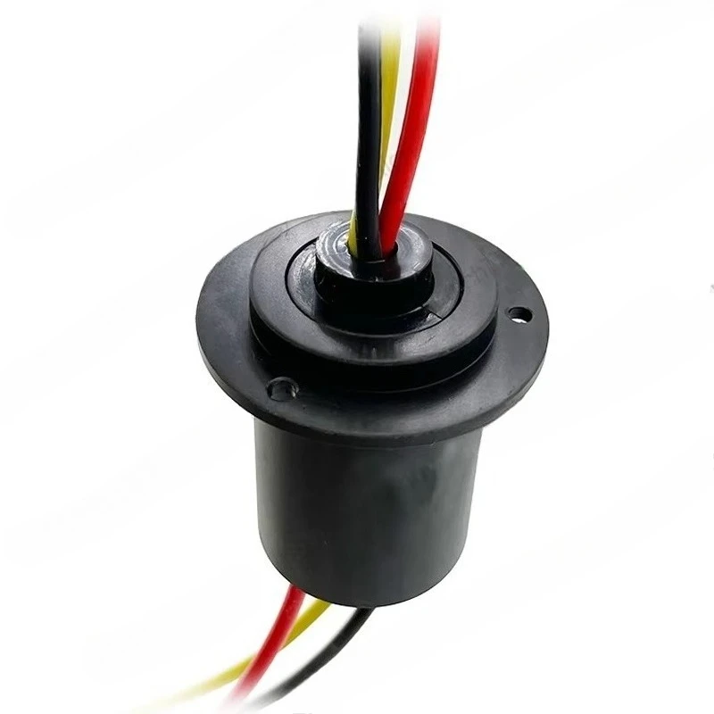 1PCS Dia 35mm 3-Channel 30A/60A Capsule High-Power Conductive Slipring with Flange 360° Rotating Collector Ring for Wind Turbine