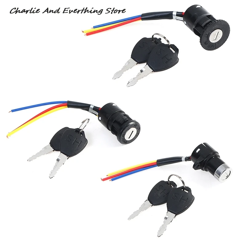 Universal Electric Bicycle Biking Portable Dustproof Cycling Parts for Electric Scooter Ignition Switch Key Power Lock