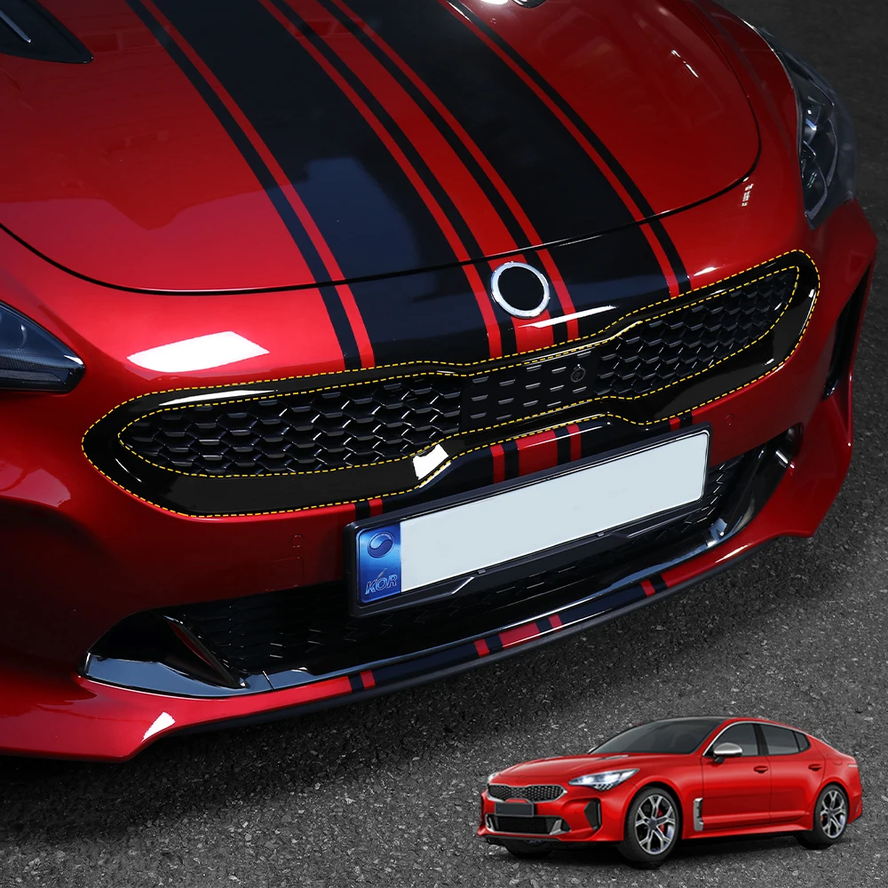 

For Kia Stinger 2018-2023 Car Tuning Automotive Front Bump Grille Decorative Strip Cover Trim Exterior Accessories