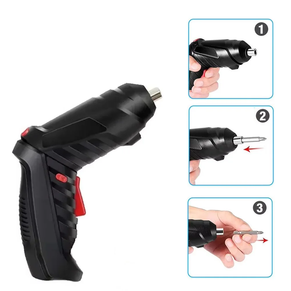 3.6V Electric Screwdriver Rechargeable Cordless Electric Drill Power Tool Set 1800mAh Lithium Battery Mini Household Screwdriver