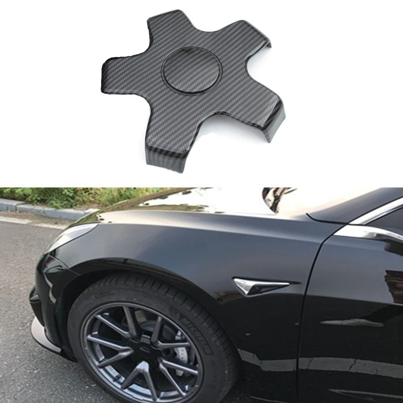 4PC Five Claw Wheel Center Caps Hub Cover Lug Nut Covers Hubcaps Car Decoration Modification For Tesla Model 3 2017-2021