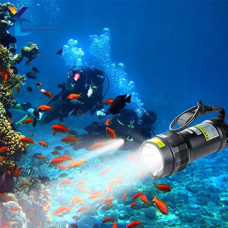 Hot salesLED Professional diving flashlight underwater 100m led diving flashlight high diving flashlight