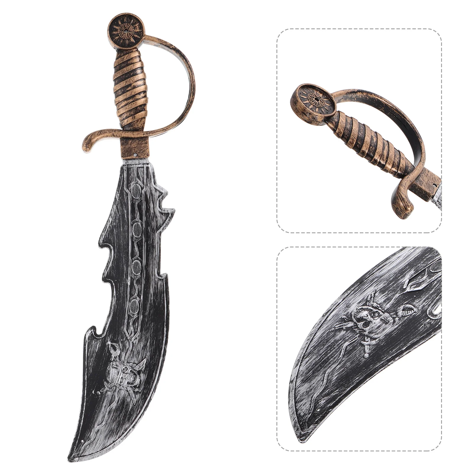 Akcesoria Pirackie Męskie Plastikowy Miecz Rekwizyt Kostiumowy na Halloween Realistyczny Design Cosplay Upominek na Imprezę Dekoracja Akcesoria Pirackie