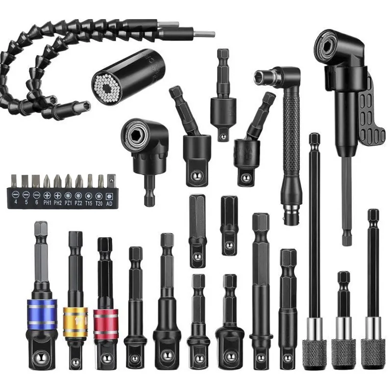 Right Angle Drill Adaptor Impact Drill Bit Extension 105 Degree Angle Screwdriver Drill Bit for Household Workplace Industry