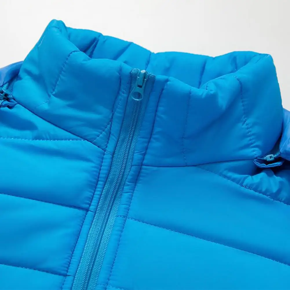 Chaqueta acolchada de algodón con capucha para hombre, abrigo de manga larga con cremallera y bolsillos a prueba de viento, ropa de calle de Color sólido