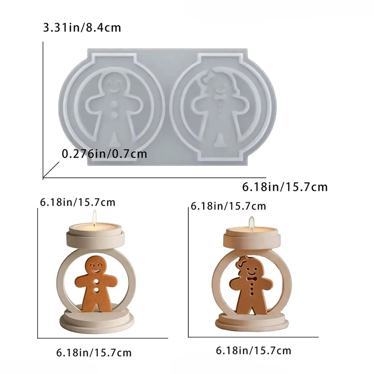 5pcs Christmas Tree Cutting Mold Silicone, DIY Silicone Mold for Festive Aromatherapy Candles & Plaster Ornaments