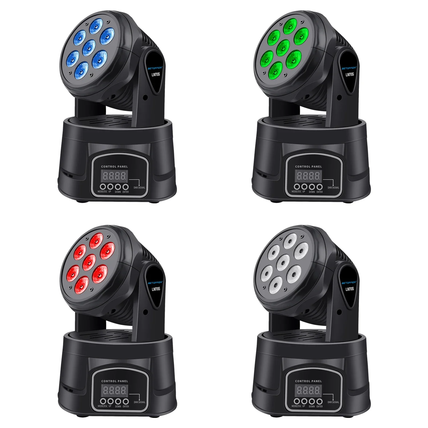 

Big Dipper Mini Moving Wash 7x8W 4-IN-1 DJ Lights with Master-slave&DMX Stage Lighting for Bars Disco Hall Party LM70S 4pcs