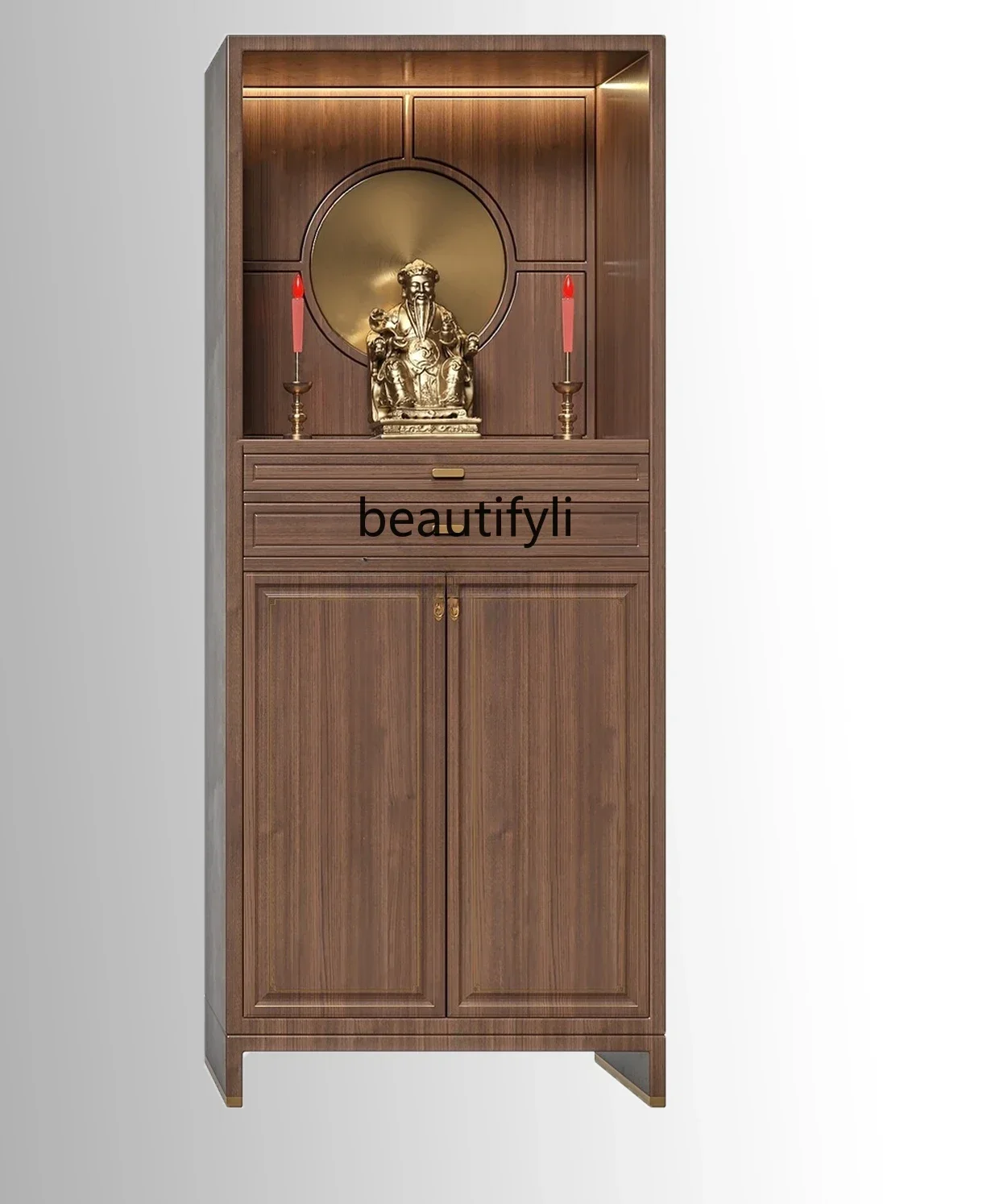 

Q181 Solid Wood Buddha Niche New Chinese Style Clothes Closet Modern Simple Home Cabinet Ash Buddha Shrine Cabinet