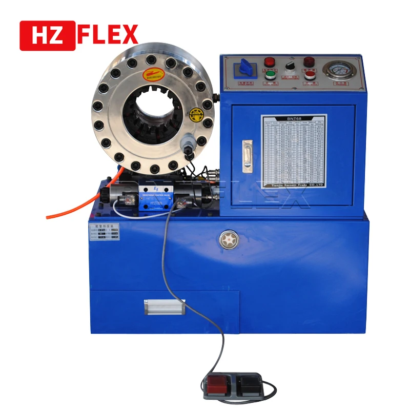 

CE certification hydraulic hose crimping machine 1/4" to 2" 4SH/SP ,110V/220V /380V, 31.5Mpa,500T with 10 sets dies