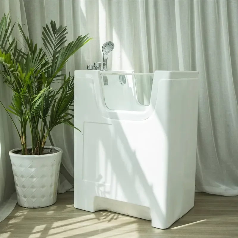 Dog & Cat Shower Bathtub with Acrylic Solid Surface Massage and Multi-Function Features for Bathroom Use All Seasons