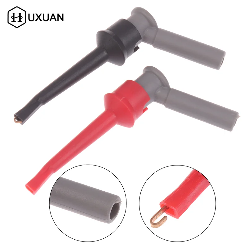 1/2Pcs Test Hook Clips With Inner Spring With 4MM Socket Hole Copper Mini Grabber For Multimeter Test Lead DIY Tools Accessories