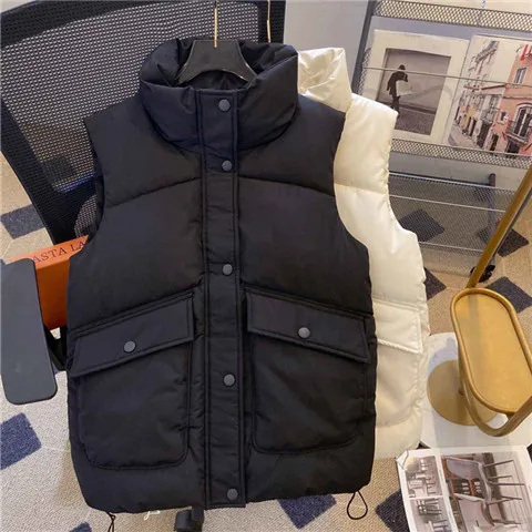 Women's ort down Cotton Vest 2025 New Autumn Winter Outerwear Loose plus Size oulder Pad Tank Top Jaet DK Mesa