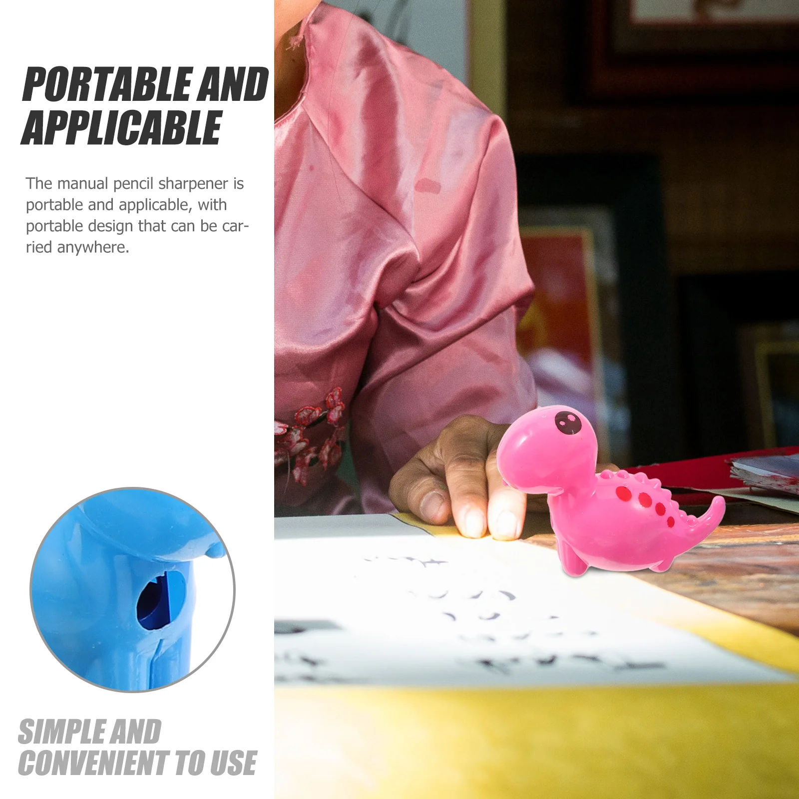 

12pcs Dinosaur Pencil Sharpener Manual Hand-Crank Tool For Kids School Supplies Portable Small Student Sharpeners
