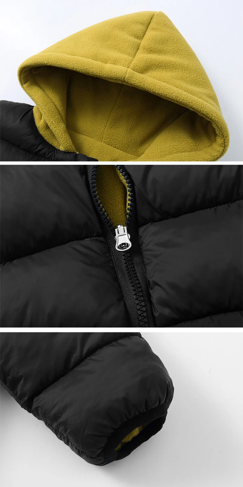 Herbst-Winter Dicke Warme Jungenjacke Beidseitig Tragbar Einfarbiger Fleece-Kapuzenmantel für 2-6-Jährige Kinder Geburtstagsgeschenk – Detail 9