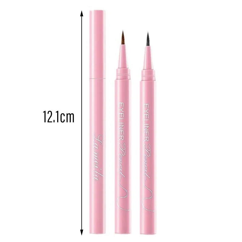 สีดําสีน้ําตาลโกหก Silkworm Liquid Eyeliner ปากกากันน้ํา Big Eyes แต่งหน้า Smooth Quick-drying ผู้หญิงเครื่องสําอางเครื่องมือความงาม