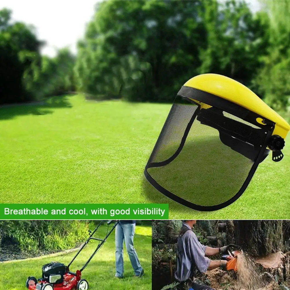 Sicherheits-Gesichtsschutz mit Netzvisier, Garten-Rasentrimmer, Schutzhelm, Integralhelm, Hut für Gartenarbeit, Unkraut, Wacker-Schutz – Detail 11