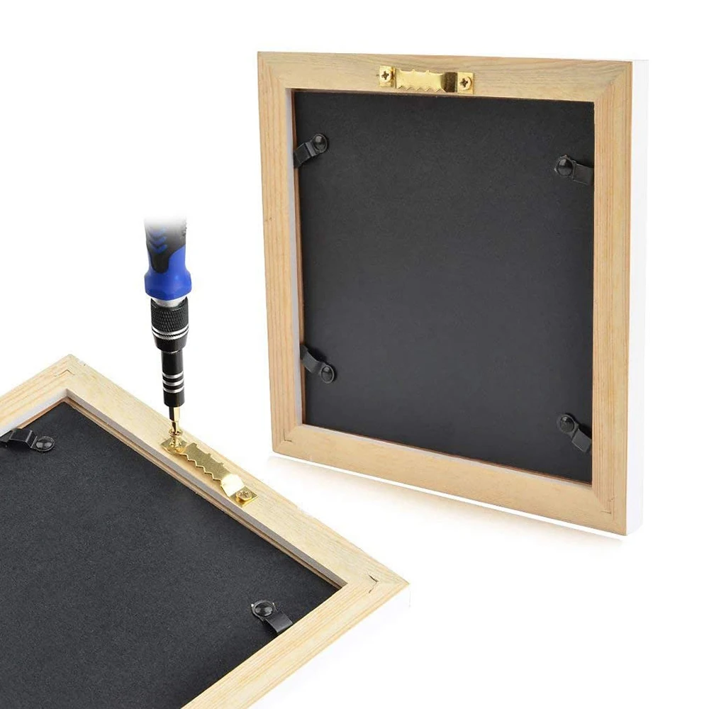 

68 Pcs Picture Frame Hanging Hooks For Wall Mount, Photo Hangers Kit, D Ring & Serrated Hooks With Screws-AT64