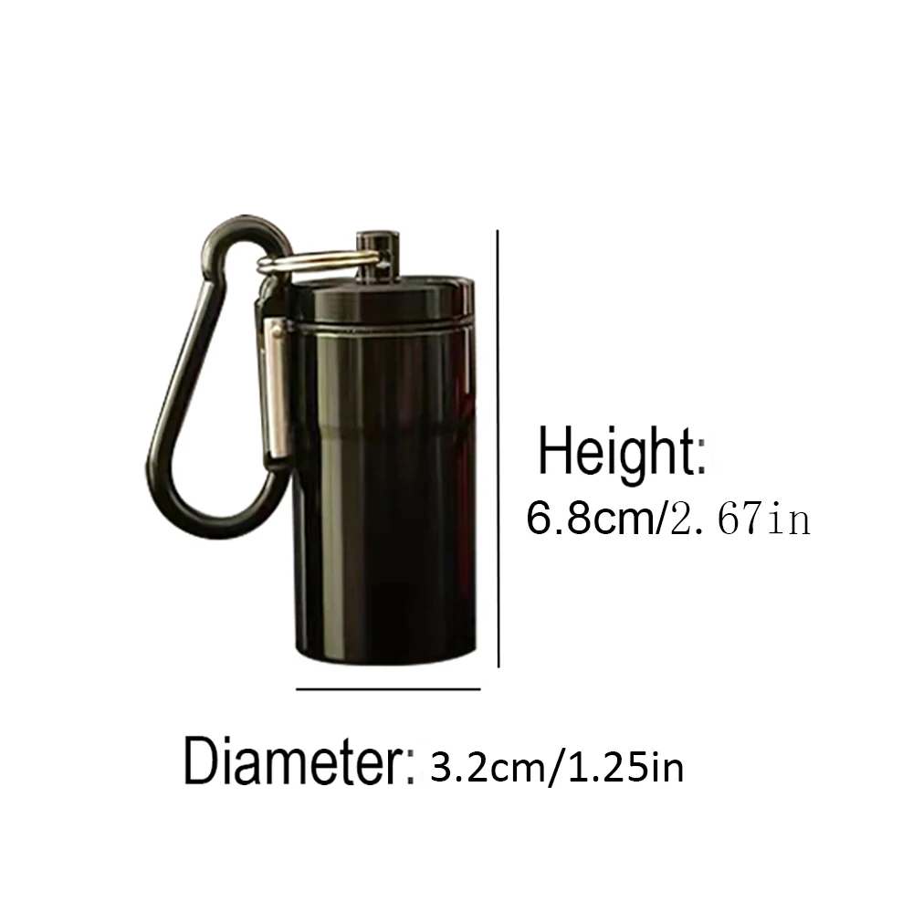 1Pcs Winddicht Zigaretten Aschenbecher mit Schlüsselbund Aschenbecher Outdoor Tragbare Tasche Aschenbecher mit Deckel Aluminium Lagerung Rohr Halter – Detail 2
