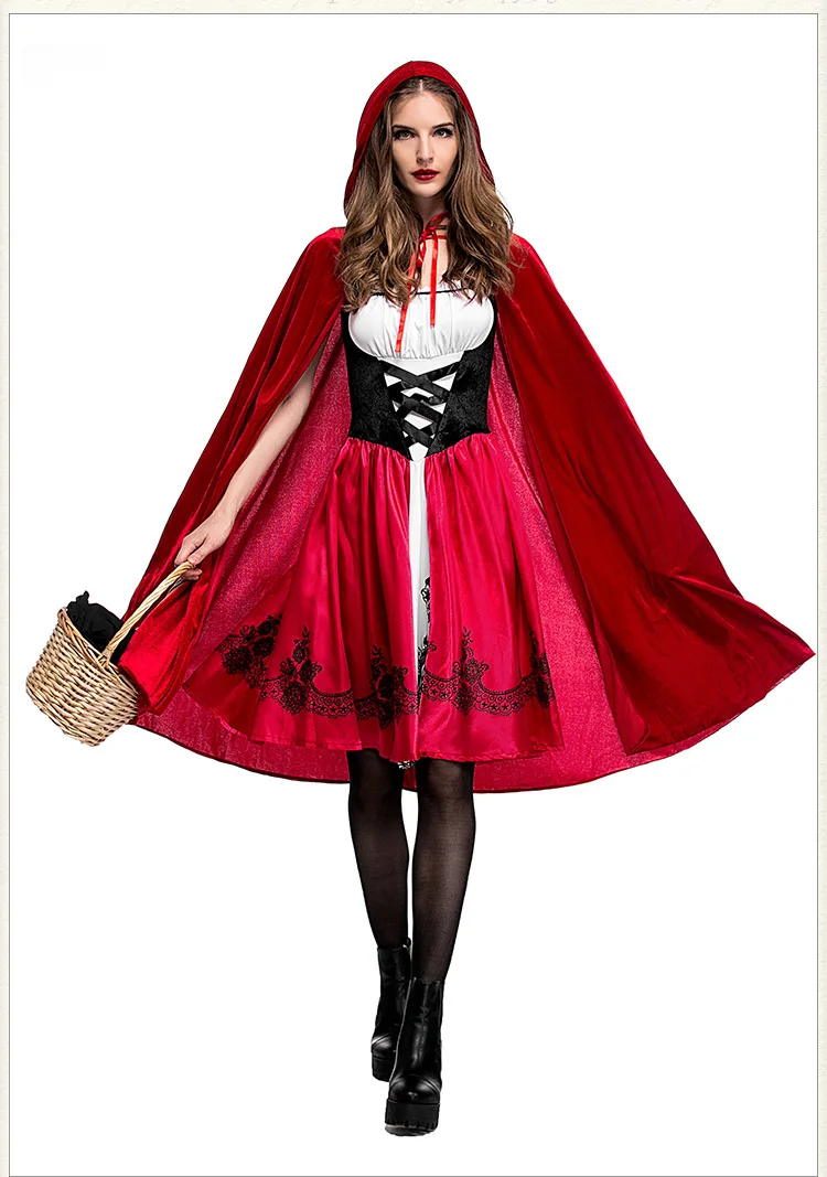 Erwachsene Cosplay Party Kostüm Rotkäppchen Halloween Europäischen Stil Empfohlenes Outfit für Erwachsene