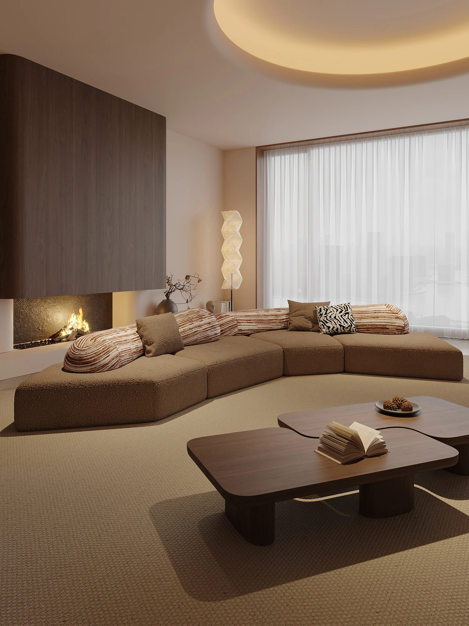 Irregular Shaped Rock Sofa Double Sided Back to Back Modular Couch Italian Minimalist Mid Century Modern Designer Living Room