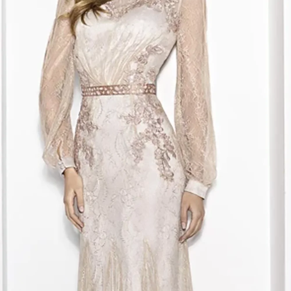 Abiti da sposa classici con scollo a O e applicazioni con paillettes, abiti da sposa a sirena, abiti da sposa personalizzati