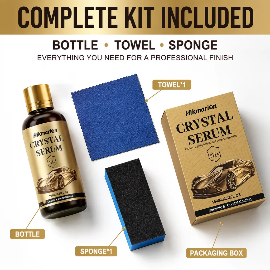 Ceramic Car Coating Kit – Auto Paint Crystal Plating & Gloss Enhancer, Hydrophobic Anti-Fouling Scratch Resistant, Nano Coating for All Vehicles