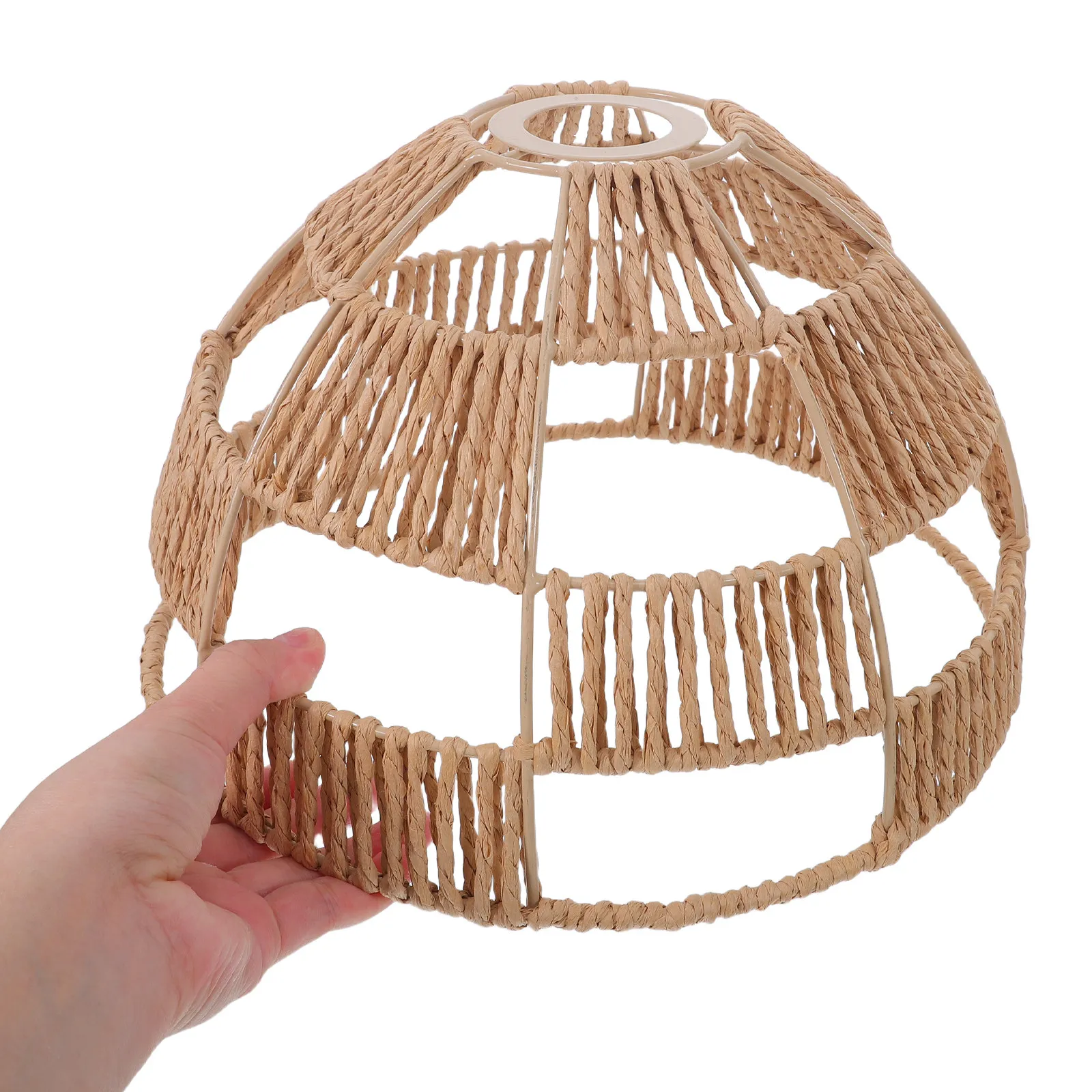 

Bohemian Woven Paper Rope Lampshade Rustic Pendant Light Shade for Dining Room Kitchen Room Decor