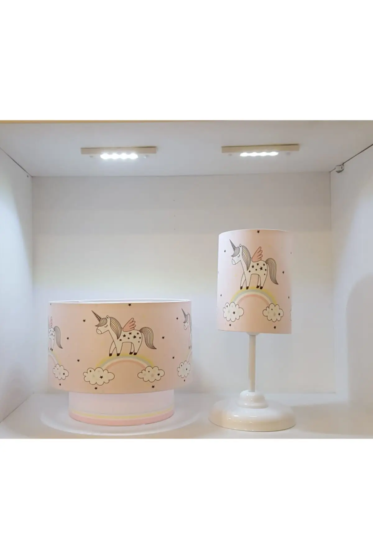 DOLBOVI Unicorn baby chandelier and table lampshade set