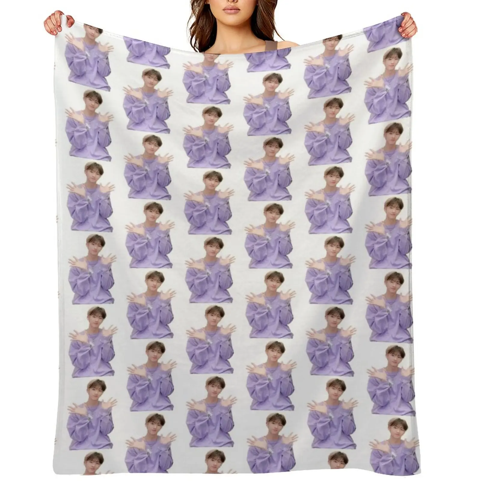 

P1HARMONY JIUNG happy cutout :D Throw Blanket Giant Sofa funny gift sofa bed blankets ands Blankets