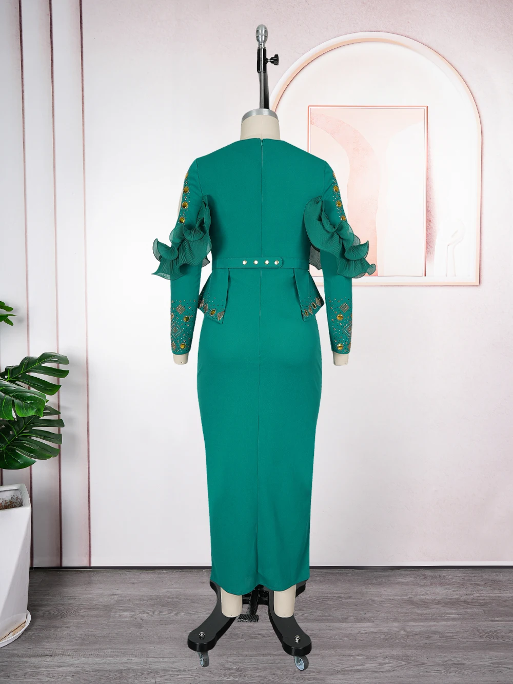 فساتين الحفلات الأفريقية مقاس كبير للنساء Dashiki Diamond Bodycon شق فستان طويل أنيق تركيا مسلم ثوب مسائي الزفاف