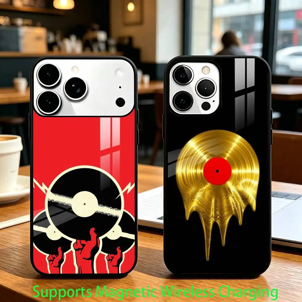 

R-Retro V-Vinyl Phone Case For iPhone17,16,15,14,13,12,11 Plus,Pro Compatible with magnetic wireless charging