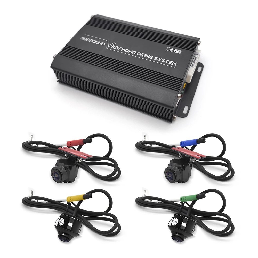 Premium 360° °   Panorama-Nachtsicht-Rückfahrkamera-Kit mit KI-Erkennung und BSD-Alarmsystem für das Auto