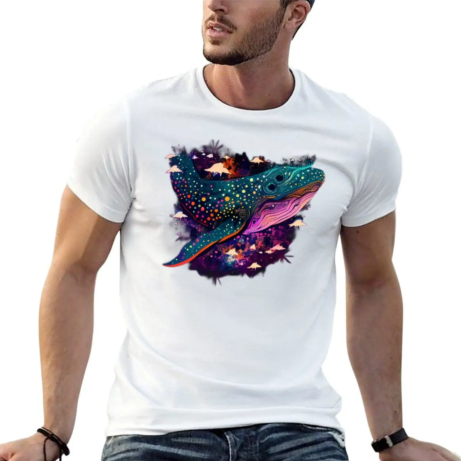 Cosmic Whale Shark T-Shirt football t shirt gifts for boyfriend shirts men graphic