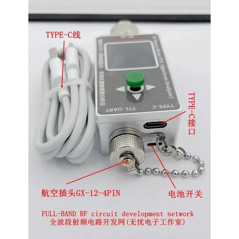 35MHz-4.4GHz RF Power Meter N-Type Connector -70 to 30dBm Attenuator Detector with Type-C Communication