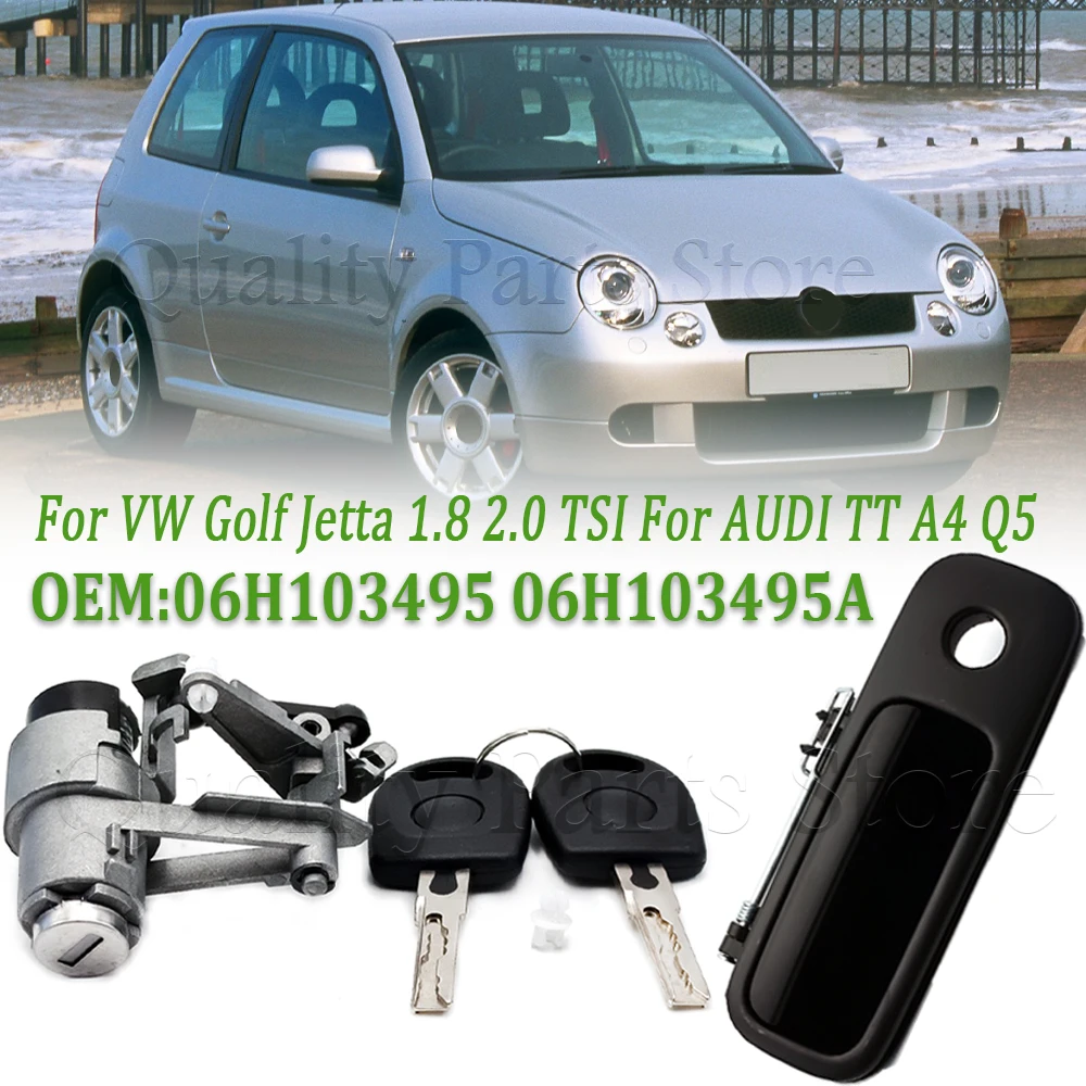 

For Volkswagen Golf GIV Lupo Seat Arosa 1997-2006 1J6827297G 1J6827565B Tailgate Trunk Boot Door Lock Cylinder Barrel & 2 Keys