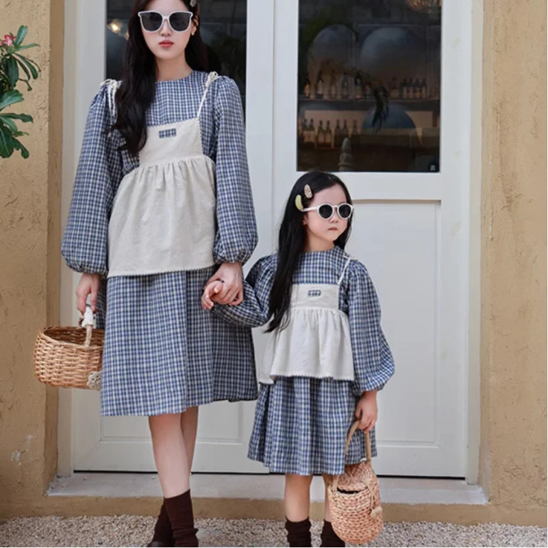 

Parent-child outfit for girls: pastoral style long-sleeve dress with a camisole, two-piece set2026Spring and Autumn Clothing