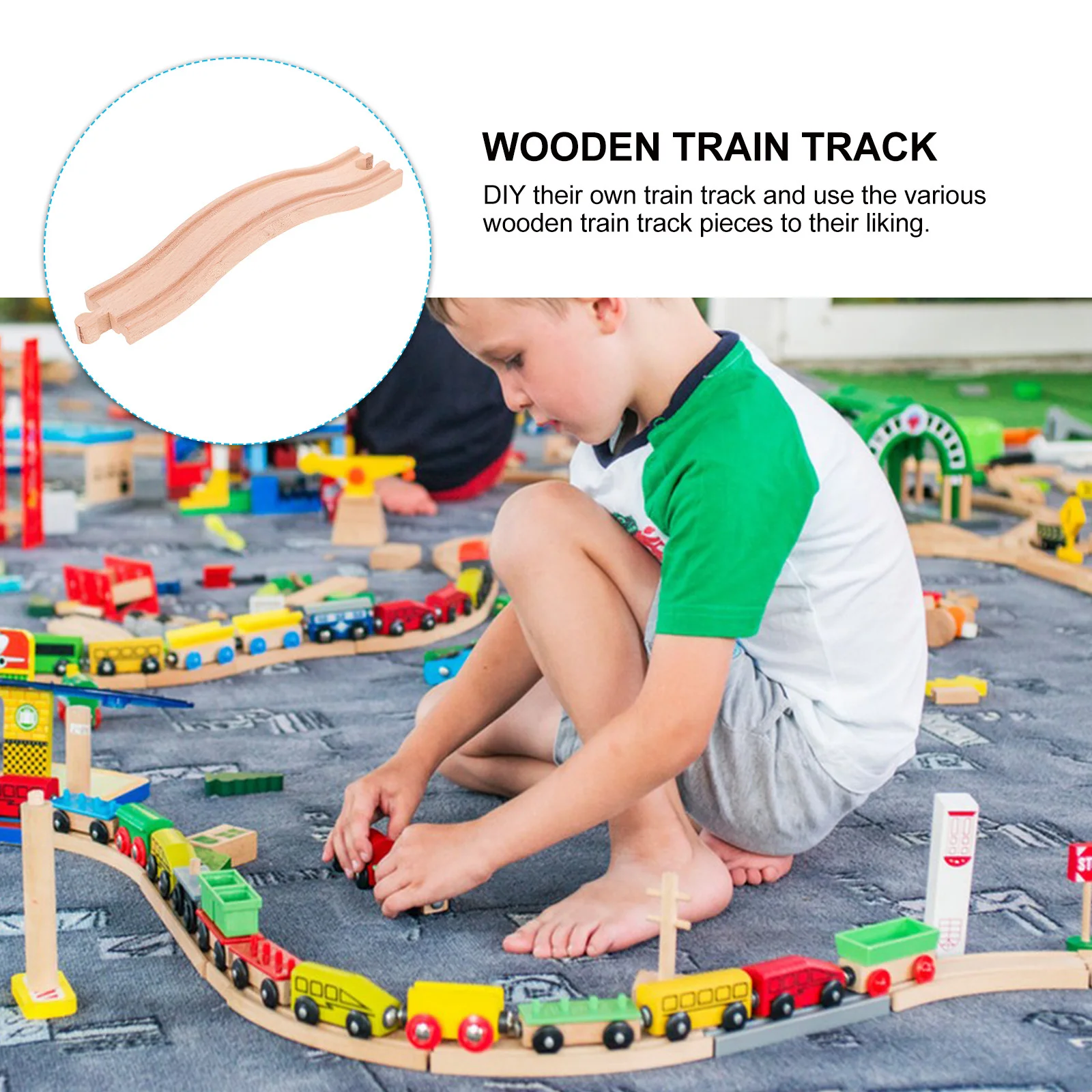 Деревянные железнодорожные дорожки, деревянные железнодорожные блоки, креативный дизайн, практические навыки, улучшающие детские развивающие игровые аксессуары