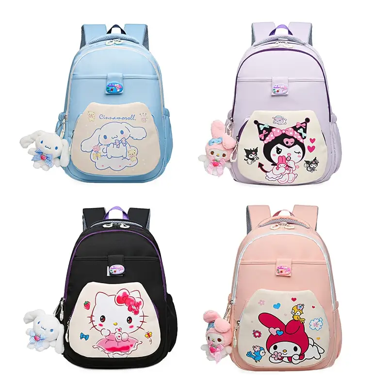 

Sanrioed Anime Hello Kitty Kuromi Cinnamoroll Melody Pom Purin Large Capacity Backpack Cute Schoolbag Cartoon Shoulder Bag Gift