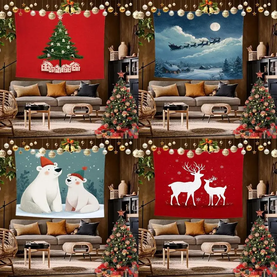 Mum Christmas Tapestry Background Cloth Hanging Bedside Decorative Wall Rental Dormitory Cloth