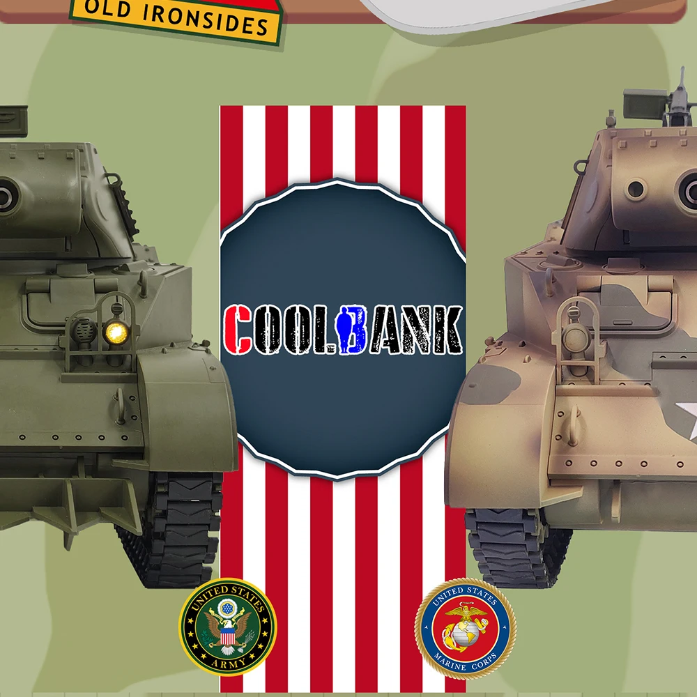 Coolbank รีโมทคอนโทรลถัง US M8 Scott ถัง 1/16 สงคราม RC รถทหารจําลองควัน/ไม่มีการถ่ายภาพ/คอลเลกชันรุ่น