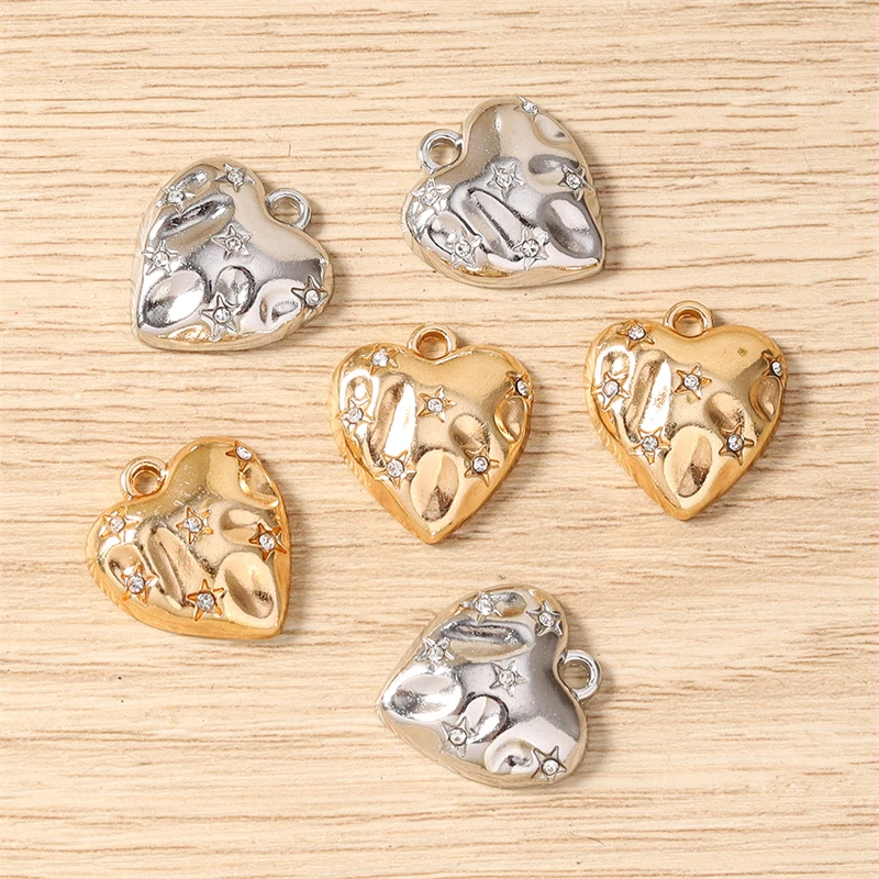 8 Stück 17 x 18 mm niedliche Liebesherz-Anhänger aus Kristalllegierung für die Schmuckherstellung, Halsketten, Ohrringe, Armbänder, DIY-Bastelzubehör – Detail 7